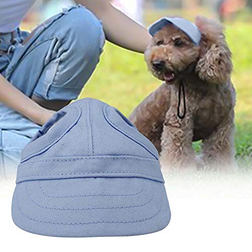 Fdit Pet Dog Sun Protection Visor Hat with Adjustable Strap Sport Hat (Blue M) - Image 4