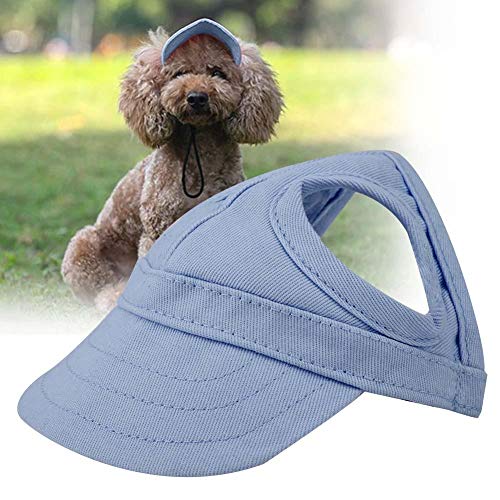 Fdit Pet Dog Sun Protection Visor Hat with Adjustable Strap Sport Hat (Blue M) - Image 5