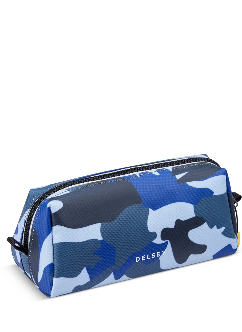 DELSEY Paris BTS 2023 Top Zip Opening Pencil Case 1 Compartment - Camo Blue