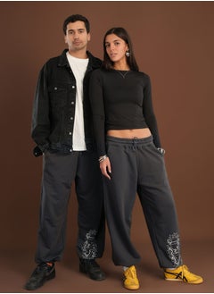 In Your Shoe Dark Grey Printed Swants  - Image 1