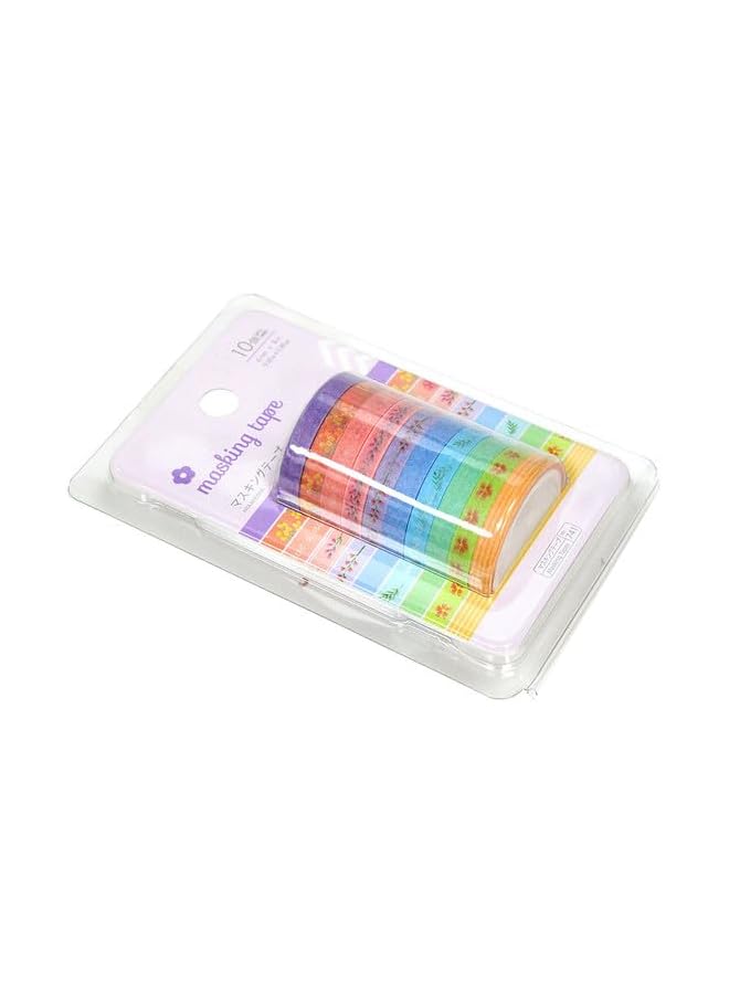PROMASS promass Masking Tape - Flowers A - 0.23In X 3.28Yd - 6Mm X 3M - 10Pcs. Dark Purple/Multicolor  - Image 2