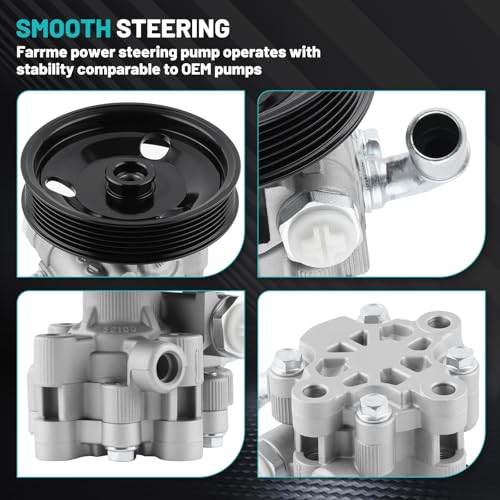 Farrme 04892093AA Power Steering Pump with Pulley Fit for Chrysler 300 for Dodge Challenger Charger Magnum Automotive Replacement Power Steering Pumps 4782523AC, 4782523AD 21-5439 Power Assist Pump - Image 4