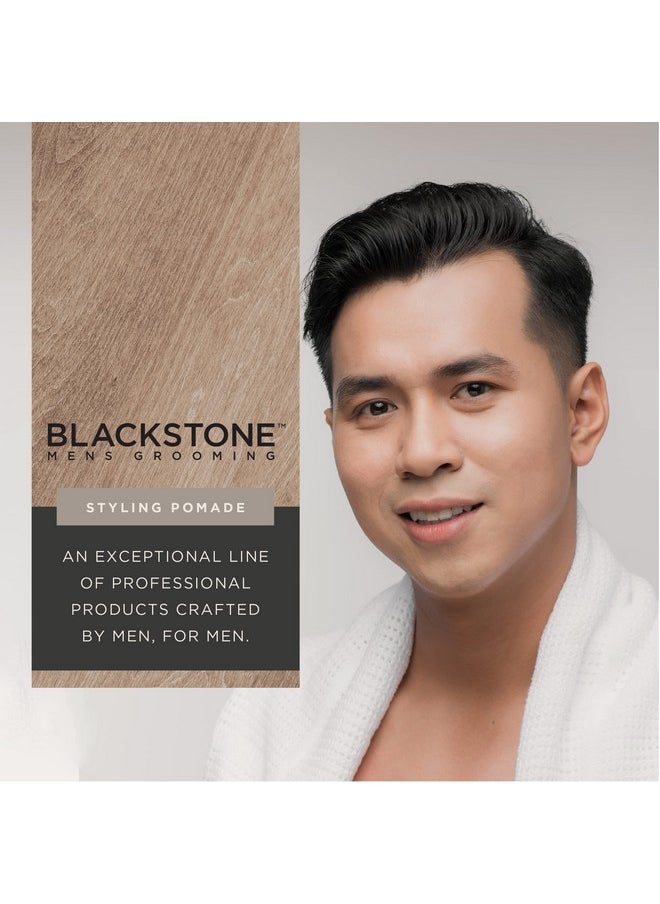BLACKSTONE Men'S Grooming Hair Styling Pomade - Medium Hold With Natural Shine | Paraben & Cruelty | Made In Usa, Bourbon + Cedar (4 Oz) 