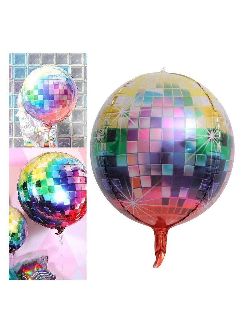 JOLLITY LLC Large Disco Ball Balloons for Party Decorations 22 Inches 360 Degree 4D Round Sphere Foil Metallic Disc Theme for Birthday, Bachelorette, Wedding, Baby Shower (6pcs) - Image 2