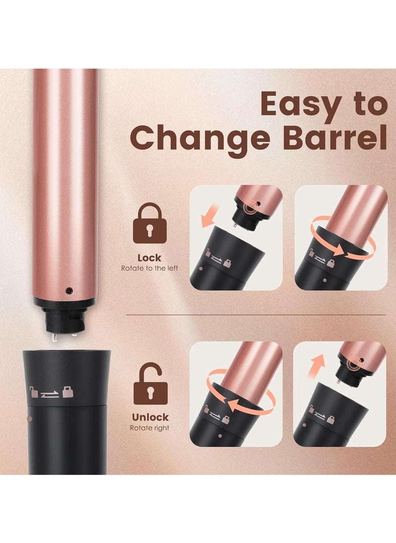 General - 5 in 1 curling wand with temperature display, curling wand set with 5 interchangeable ceramic curling wands, instant heat, suitable for all hair types - Image 1
