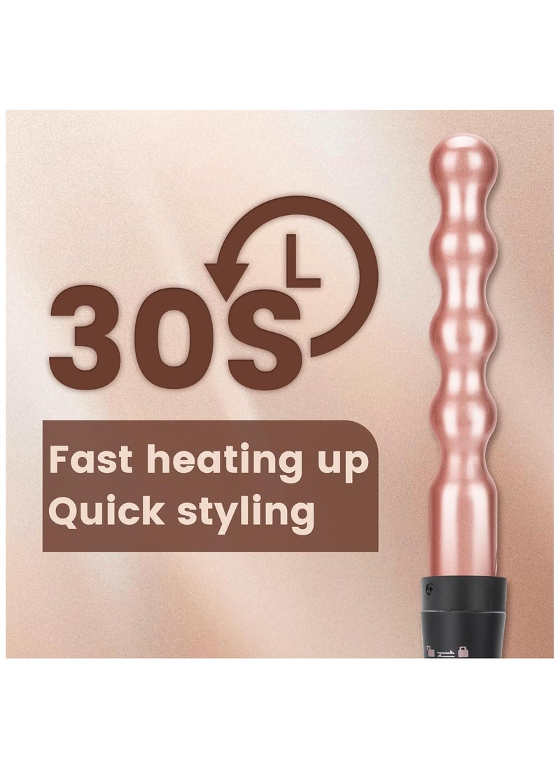 General - 5 in 1 curling wand with temperature display, curling wand set with 5 interchangeable ceramic curling wands, instant heat, suitable for all hair types - Image 1