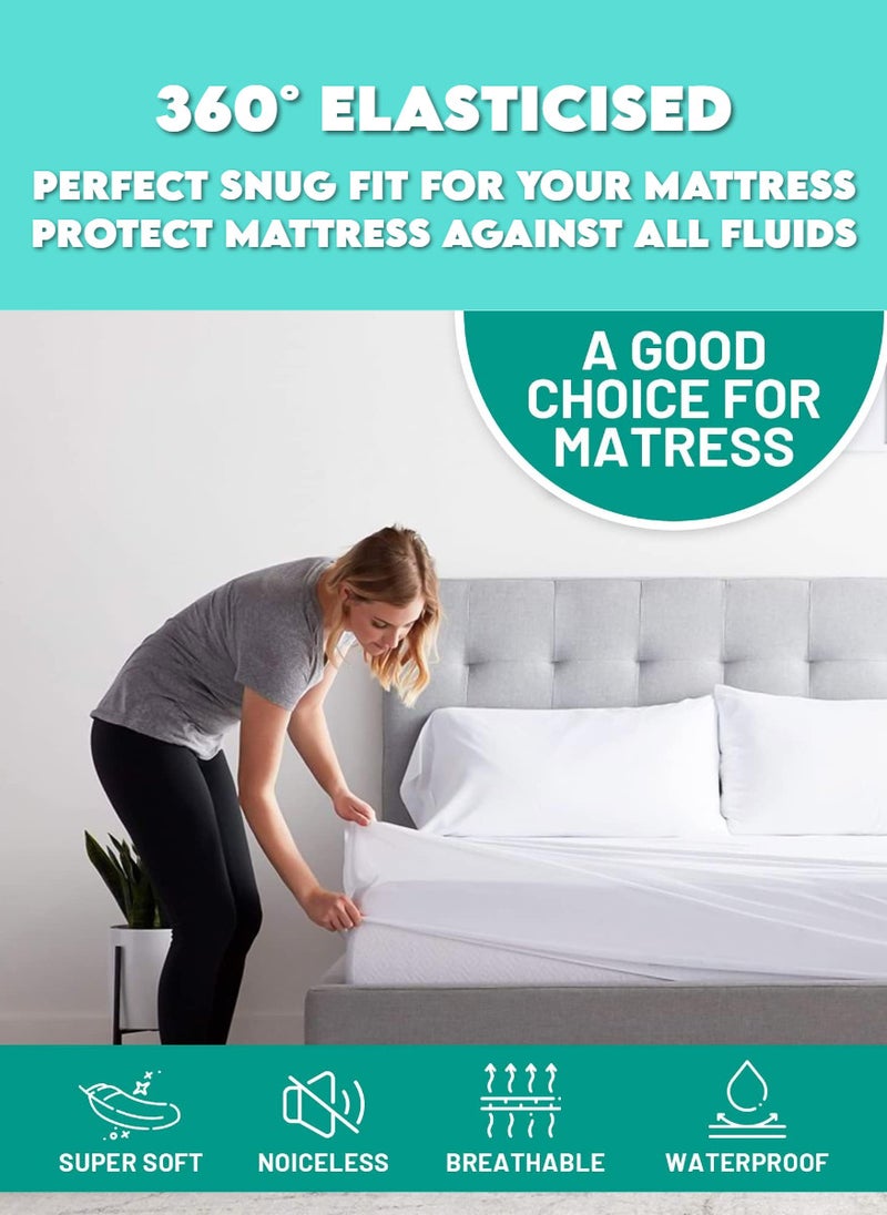 Blueberry - Waterproof Terry Towel Mattress Protector Ultra-Soft Mattress Cover 150X200+25cm - Image 1