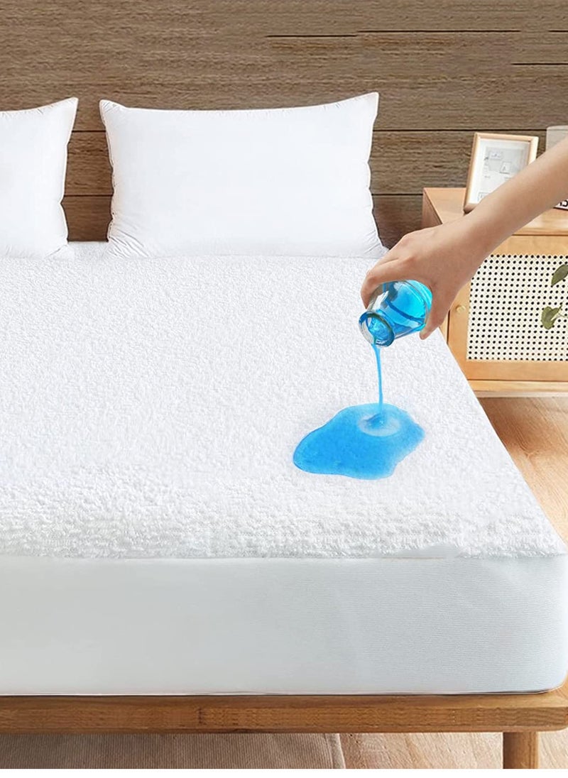 Blueberry - Waterproof Terry Towel Mattress Protector Ultra-Soft Mattress Cover 150X200+25cm - Image 1