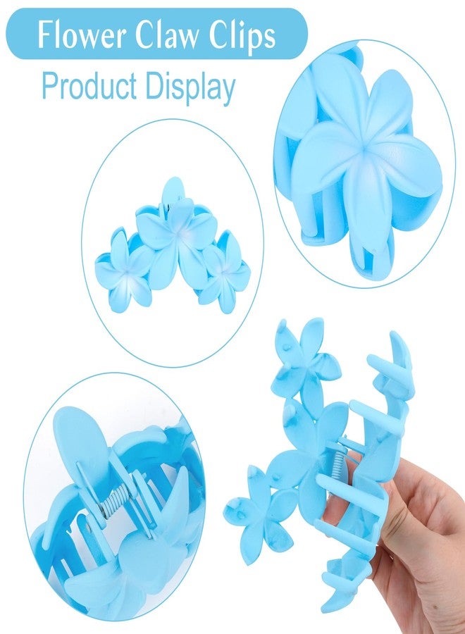 ANBALA 4PCS Cute Plumeria Flower Claw Hair Clips for Women - Large, Strong Hold Beach Hair Accessories for Thick Hair (Colorful) - Image 2