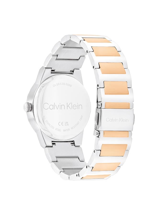 CALVIN KLEIN ساعة كالفن كلاين النسائية الفضية البيضاء ذات القرص الدائري - 25100083 - Image 2