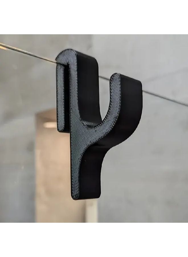 Black Shower Door Hooks No Drill Easy for 8mm Frameless Door Towels Robes Clothes - Image 1