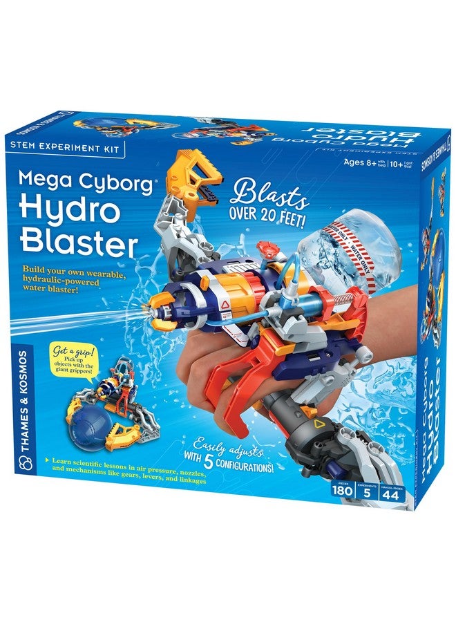 Thames & Kosmos Mega Cyborg Hydro Blaster STEM Experiment Kit, Toy of The Year Finalist - Build a Wearable Hydraulic-Powered Water Toy & Gripper, Shoots Water Up to 20 Feet, Transforms Into 5 Models - Image 1