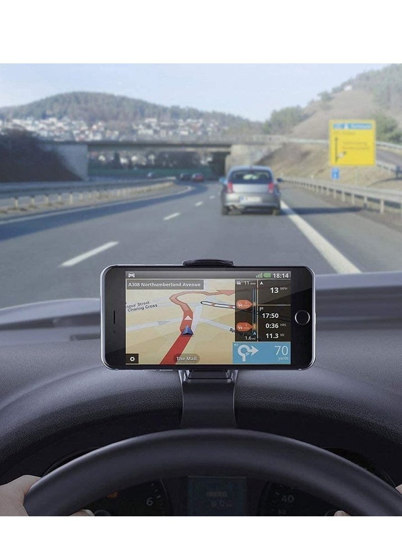 Car Phone Holder Dashboard Cellphone Mount Mobile Clip Stand HUD Non-Slip Cell Phone Holder Design for Smart phone(3.0-6.5inch) - Image 3