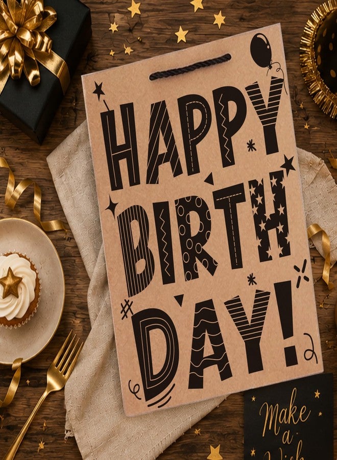 RVEAFA Large Birthday Gift Bag, Kraft Paper Gift Bag with Card & Tissue Paper, Happy Birthday Design, Premium Gift Bags with Handles for Men Women, Large Gift Bag Set - Image 5