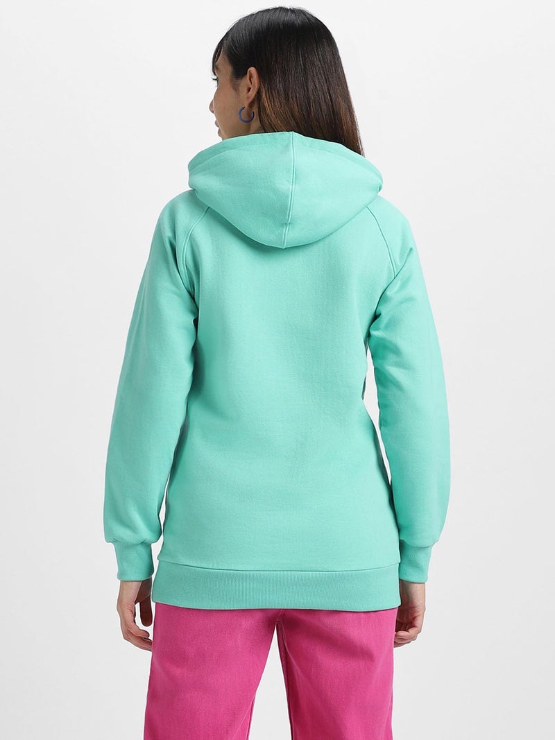 JUNEBERRY® Cotton Fleece Regular Fit Solid Sweatshirt Jumper Hoodie for Women (JHD0423GNPL21_XL) Green - Image 3
