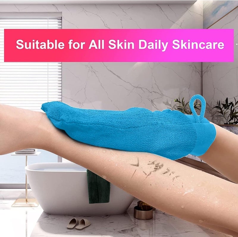 Body Massage Glove: Purple Viscose Material, Gentle Exfoliating & Deep Clean - Widened Silicone Design, Hanging Rope - Shower Scrubber for Bath Shower Spa, Hard-To-Reach Areas - Image 2