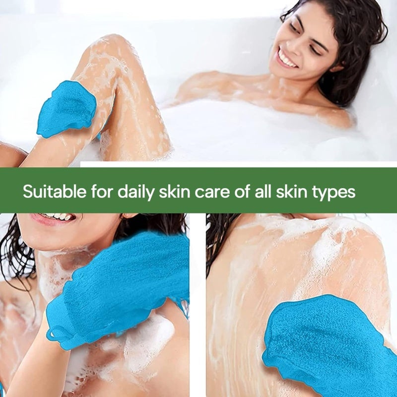 Body Massage Glove: Purple Viscose Material, Gentle Exfoliating & Deep Clean - Widened Silicone Design, Hanging Rope - Shower Scrubber for Bath Shower Spa, Hard-To-Reach Areas - Image 4