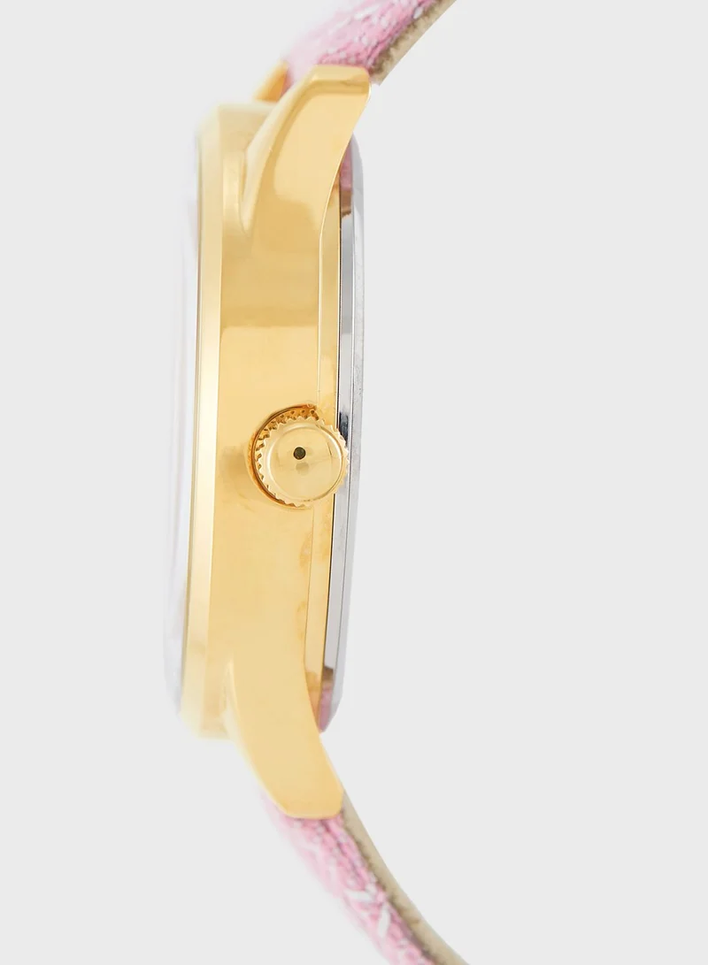 GUESS Candy Hearts Lather Strap Analog Watch