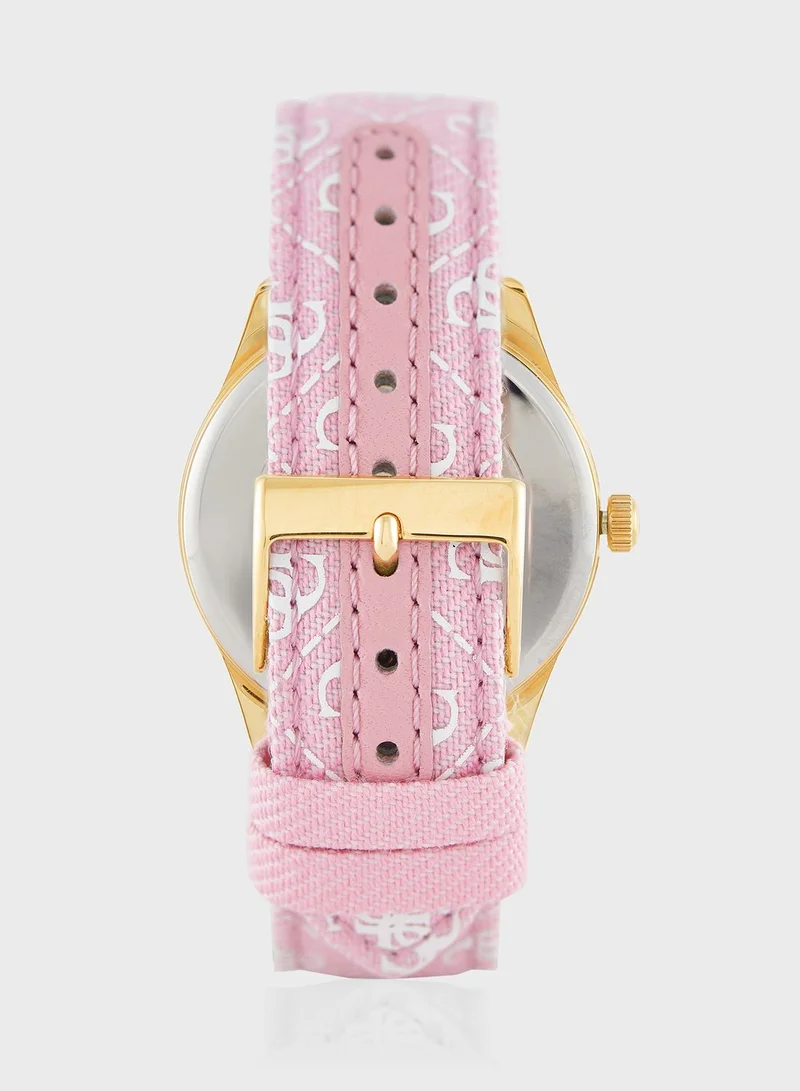 GUESS Candy Hearts Lather Strap Analog Watch