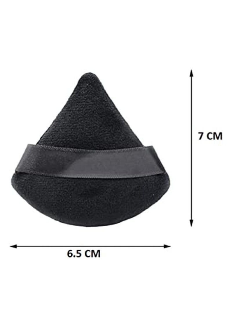 MIRFA Triangle Makeup Puff Pure Cotton Powder, 2 Pieces, Black - Image 2