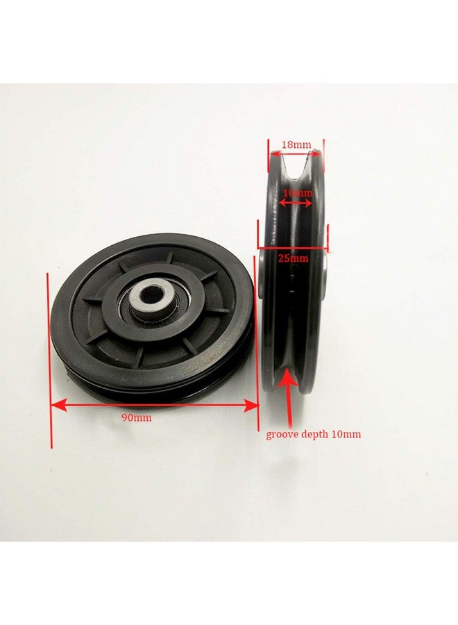 LFJ 90Mm/3.5" Nylon Bearing Pulley Wheel Replace For Gym Equipment Part Cable Merchine (4 Pcs) - Image 2
