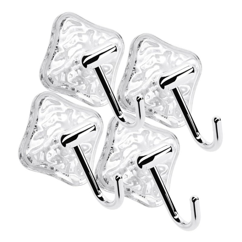 4Pcs Glacier Sticky Wall Hooks Strong Adhesive Non Trace Small Mount Hangers For Towels Coats Hats Home Storage - Image 2