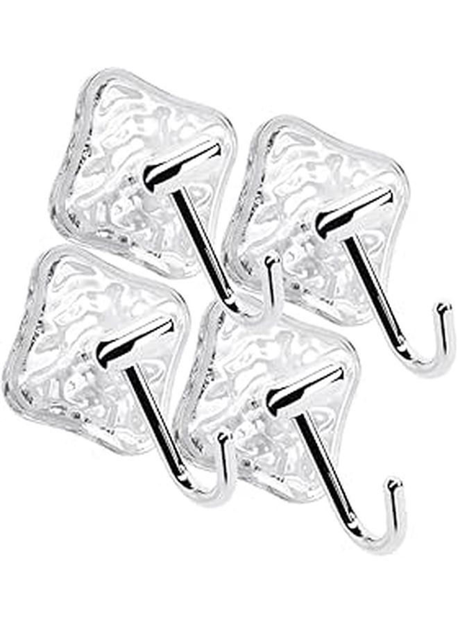 4Pcs Glacier Sticky Wall Hooks Strong Adhesive Non Trace Small Mount Hangers For Towels Coats Hats Home Storage - Image 1