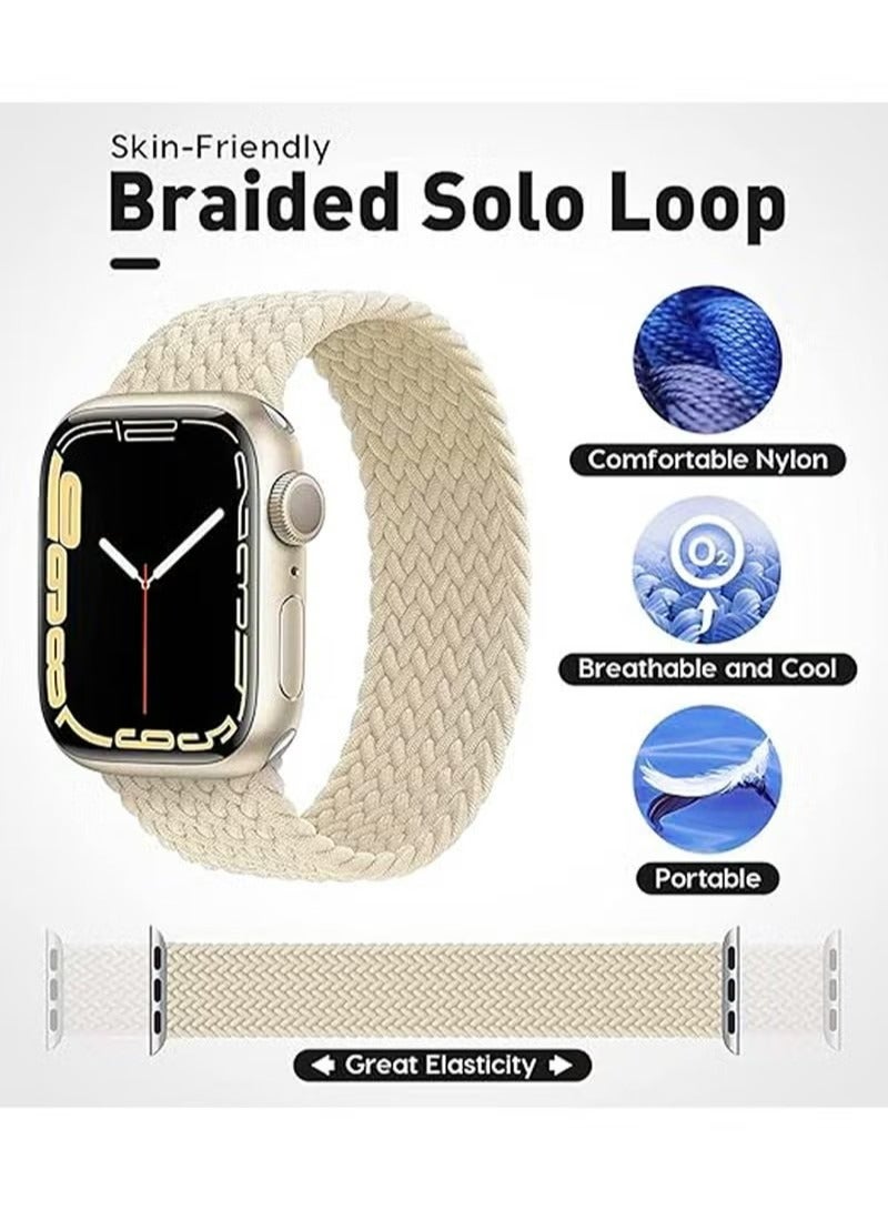 Bands Compatible with Apple Watch 38mm 40mm 41mm Series 9/8/7/SE/6/5/4/3/2/1 IWatch Ultra/Ultra 2/Braided Solo Loop Nylon Fabric Strap S