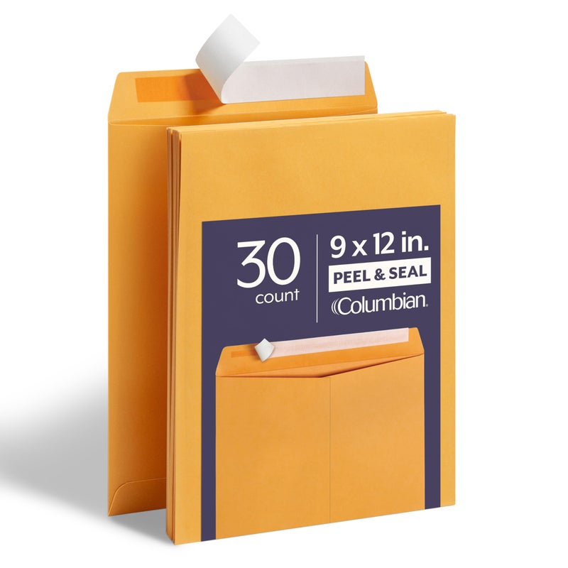 Columbian 9 x 12 Catalog Envelopes 30 Pack Document Envelopes with Self Seal Closure Heavyweight 28 lb Paper Self Sealing Envelopes for Mailing Filing and Organizing Brown Kraft - Image 2