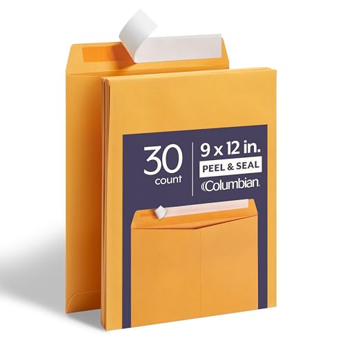 Columbian 9 x 12 Catalog Envelopes 30 Pack Document Envelopes with Self Seal Closure Heavyweight 28 lb Paper Self Sealing Envelopes for Mailing Filing and Organizing Brown Kraft - Image 1