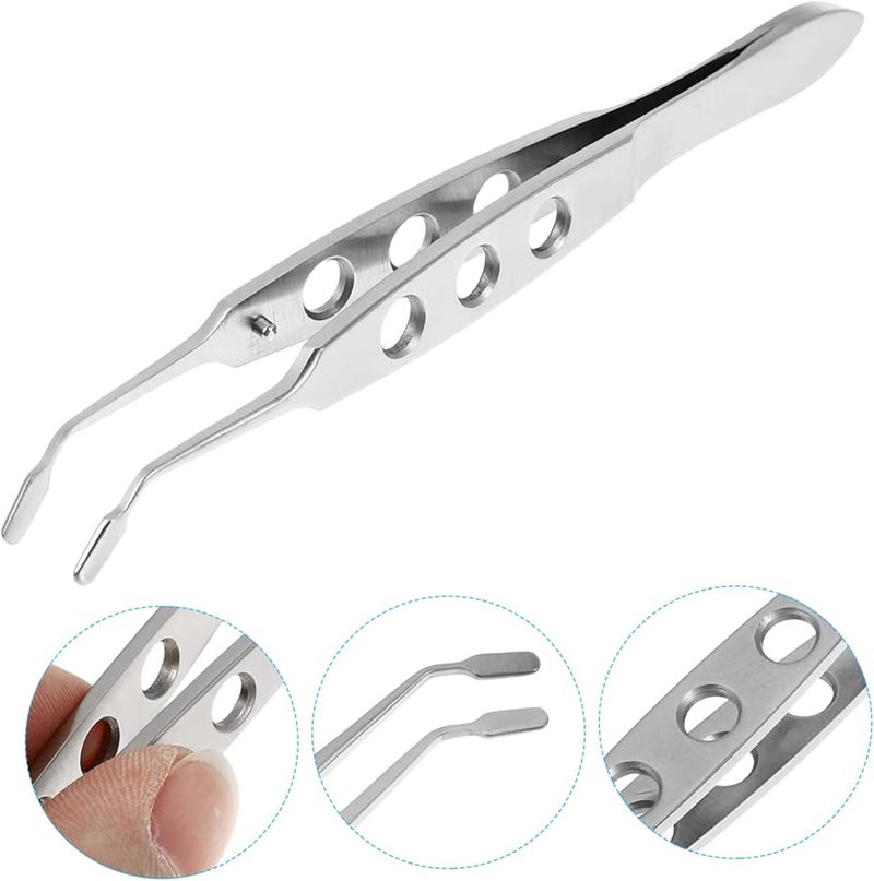 3Pcs Silver Eyelid Tweezer Meibomian Gland Expressor Fine Tip 10 5cm For Tag Removal - Image 5
