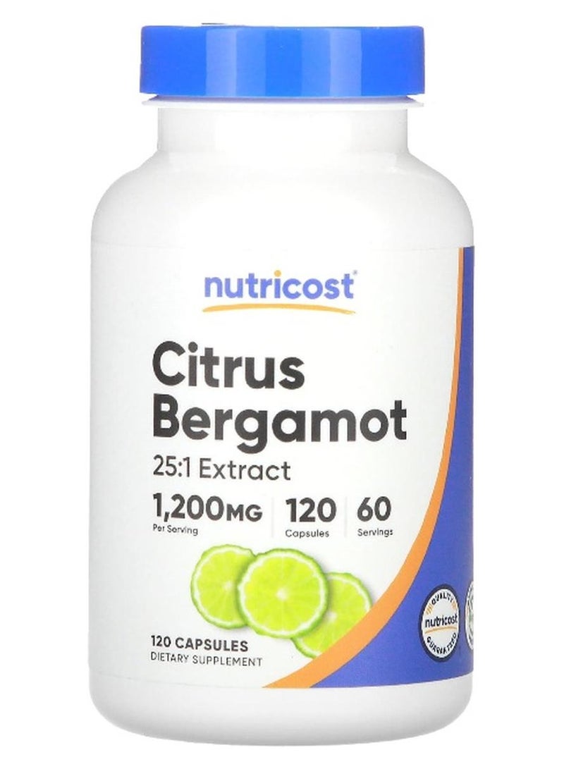 Nutricost, Citrus Bergamot, 1,200 mg , 120 Capsules (600 mg per Capsule) - Image 1