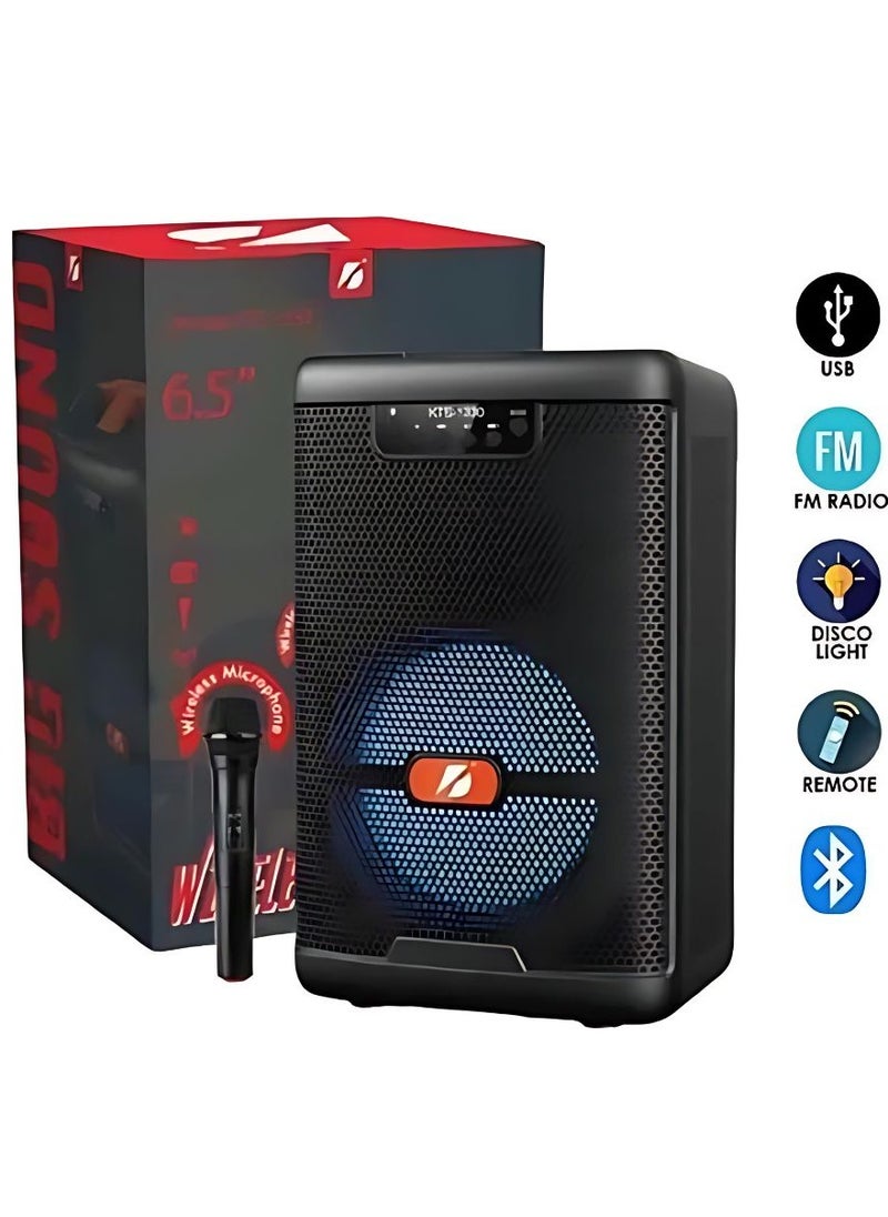 KTS - KTS-1330 Portable Bluetooth Speaker with Wireless Microphone - Image 1