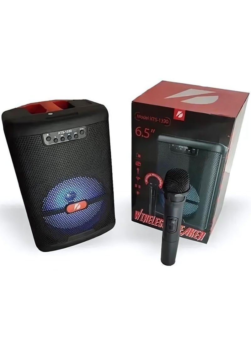KTS - KTS-1330 Portable Bluetooth Speaker with Wireless Microphone - Image 1