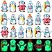 Realspring 36 Pcs Rubber Penguin Operation Valentine Day Items Glow in The Dark Winter Penguin Bath Toy Floating Rubber Animals Cute Cake Topper Gifts for Kids Classroom Car Dashboard Decor Blue - Image 2