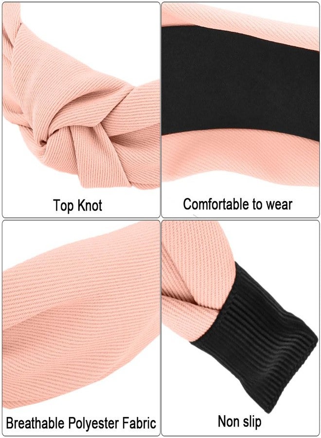 AHONEY 5 Pack Neutral Knotted Headbands for Women Trendy Fashion Thick Headbands Top Knot Non Slip Cute Hair Accessories Multi-style Headband Pack Diademas Para Mujer (Brown) - Image 4