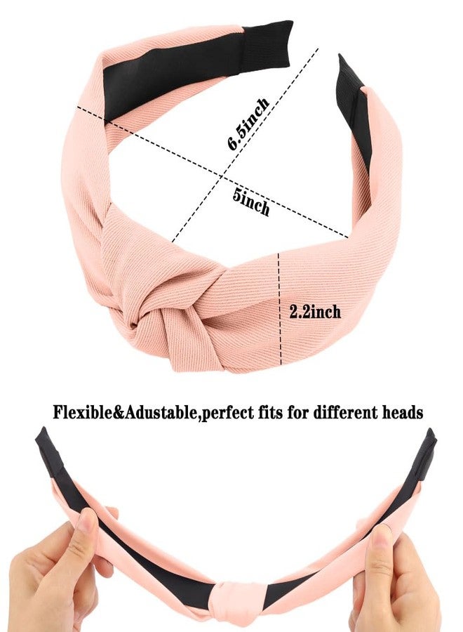 AHONEY 5 Pack Neutral Knotted Headbands for Women Trendy Fashion Thick Headbands Top Knot Non Slip Cute Hair Accessories Multi-style Headband Pack Diademas Para Mujer (Brown) - Image 3