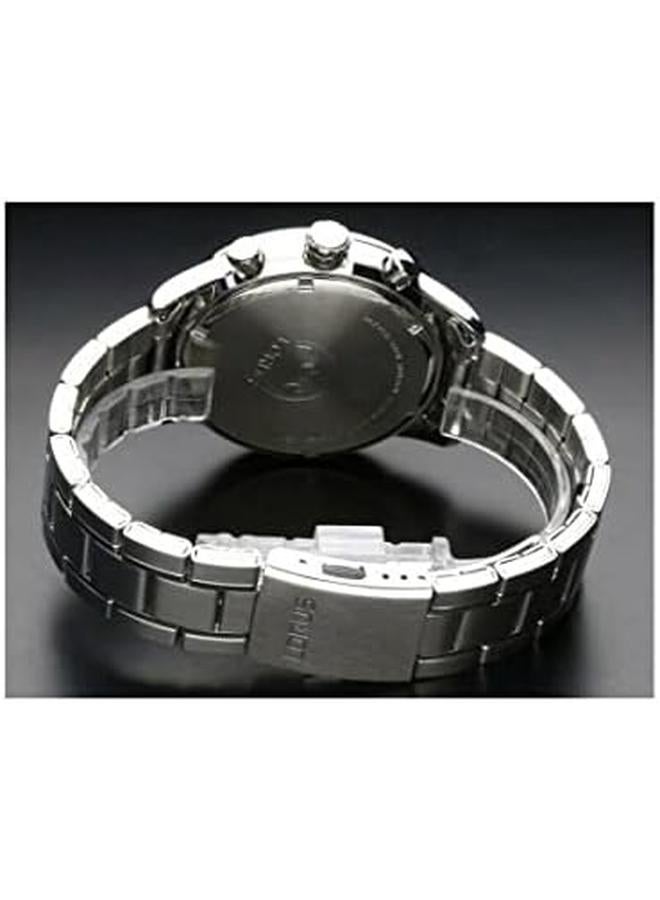 لوراس Rm333Ex9 كوارتز رياضي 100 متر كرونوغراف مقاوم للماء مقياس سرعة الدوران ستانلس ستيل حواف زرقاء فضي وأسود - Image 3