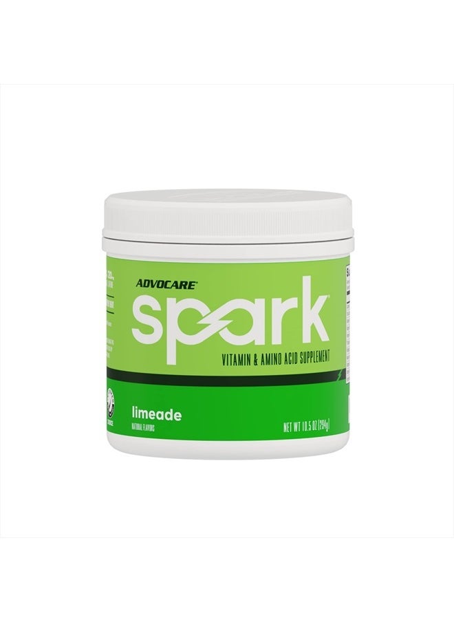 AdvoCare - Spark Vitamin & Amino Acid Supplement - Focus & Energy Supplement Mix - Powdered Energy Supplement Mix - Powder Supplement Mix - Amino Acids - Limeade - 10.5 oz - Image 1