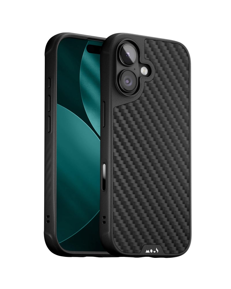 Mous for iPhone 17 Case, Compatible with MagSafe - Limitless - Protective Carbon Fibre Cover for iPhone 17 - Shockproof, Full Camera Protection, Anti-Scratch Back, Black - Image 1