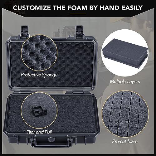 Lykus HC-2710 Waterproof Hard Case with Foam, Interior Size 10.6x6.3x3.1 inch, Suitable for Osmo Pocket/Action/Mobile/GoPro and more - Image 2