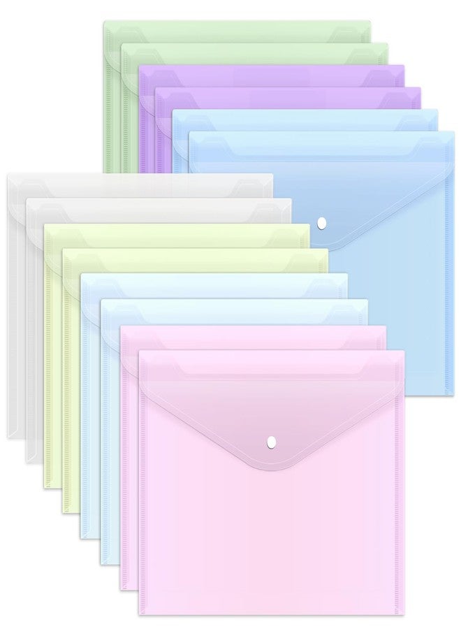 EOOUT 14pcs Plastic Envelopes, Plastic Folders for Documents, Poly Folders with Snap Closure, A4 Size, Letter Size, for School and Office Supplies - Image 1