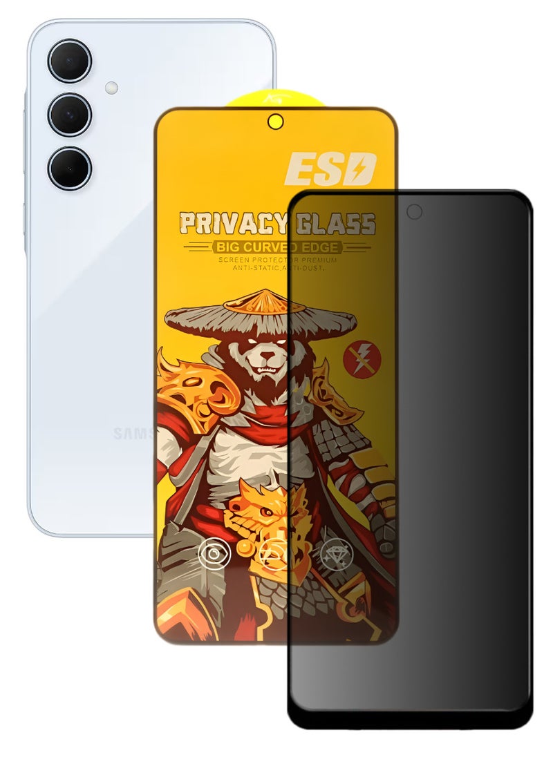 ESD Tempered Dustproof Privacy Glass Screen Protector Compatible For Samsung Galaxy A35 5G - Image 1