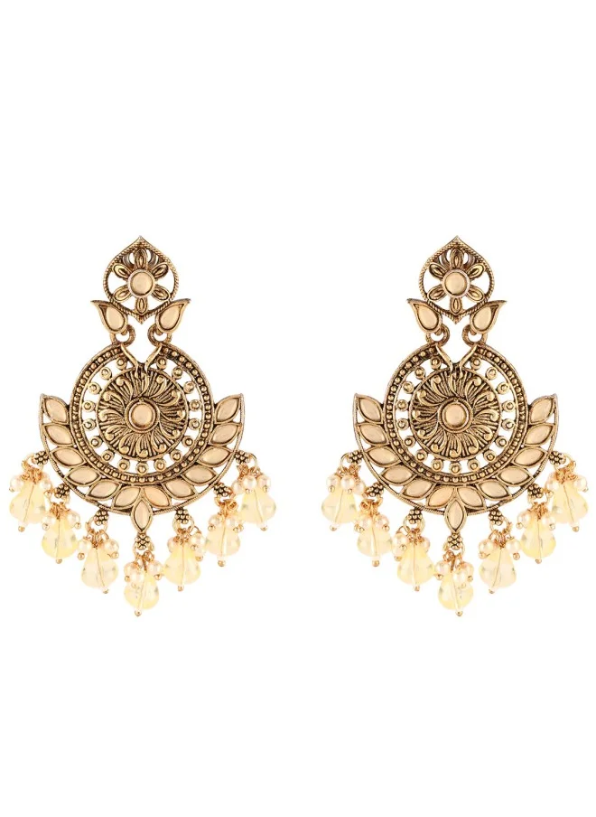 ISHIN Gold-Toned Chandbalis Earrings