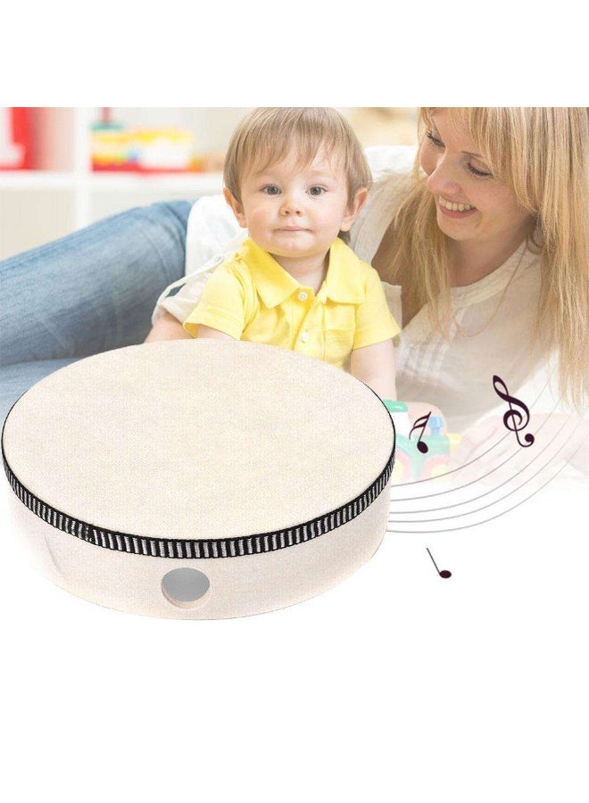 Tambourines for Adults, 8 inch Wooden Hand Held Drum Bell Tamborine with Birch Metal Jingles Single Row Percussion Musical Instruments Hand Tambourine for Church, KTV, Party, Game - Image 4