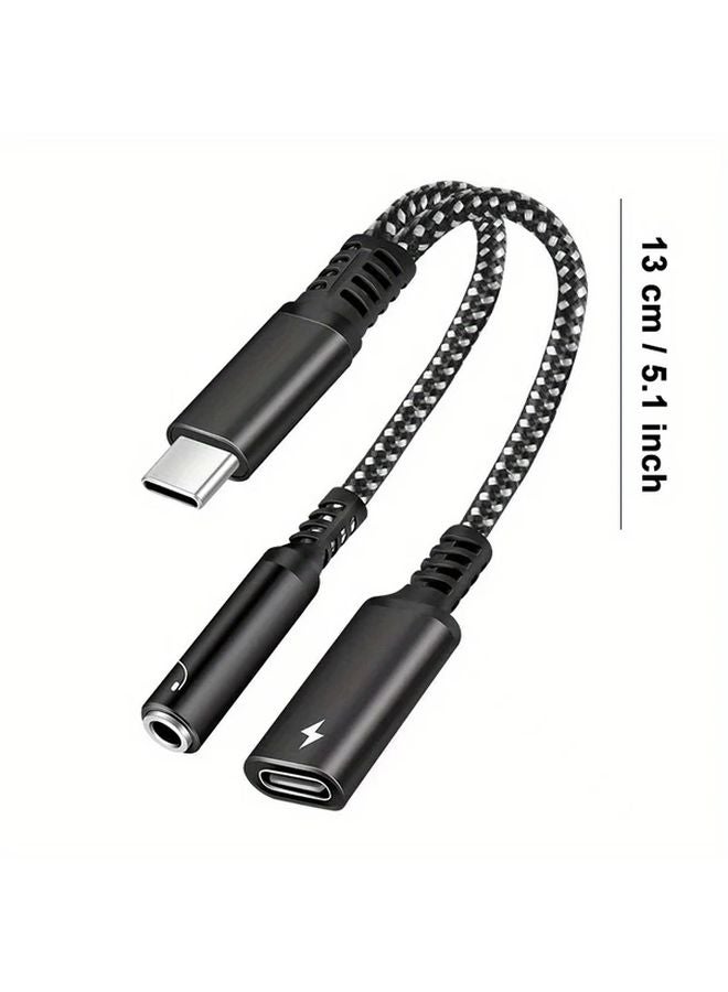 Gray USB C to 3.5mm Headphone Aux Audio Adapter Fast Charging for iPad Xiaomi - Image 3