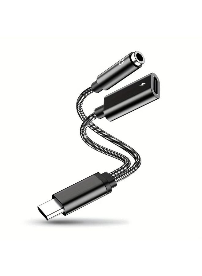 Gray USB C to 3.5mm Headphone Aux Audio Adapter Fast Charging for iPad Xiaomi - Image 5