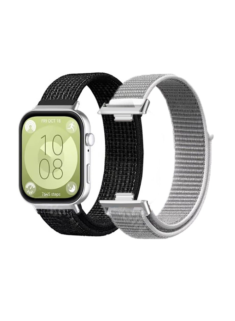 QIRG 2 Packs of straps compatible with Huawei Watch Fit 5/Fit 5 Pro /Fit 3/Fit 4/Fit 4 Pro, soft breathable nylon strap, metal buckle replacement strap matching