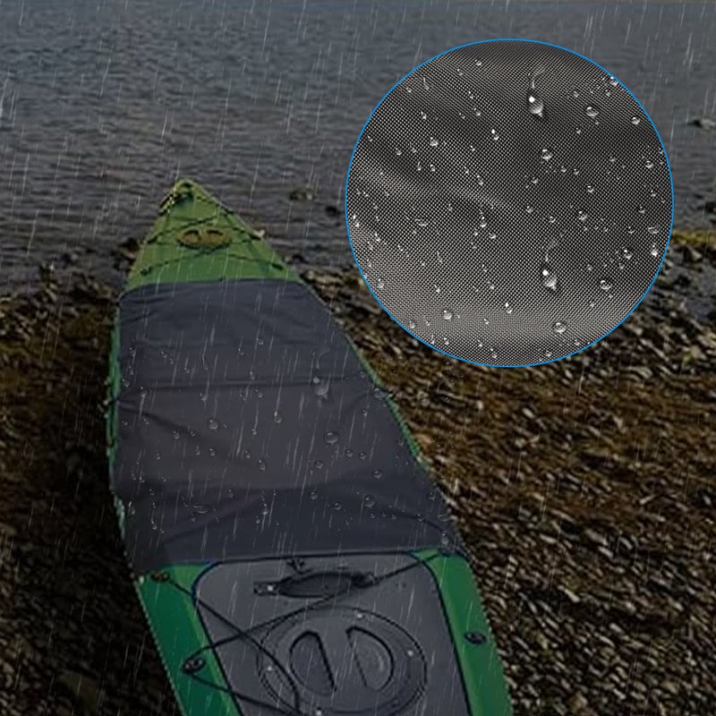 Kayak Cockpit Cover 60x29inch Durable Oxford Cloth With Waterproof Undercoating - Adjustable Bungee Cord Fit Universal Cockpit Drape for Kayak Storage Transportation Outdoor Use - Image 3