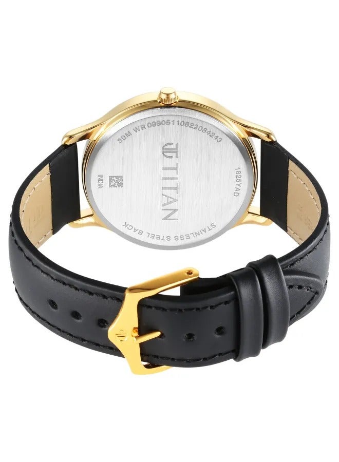 TITAN ساعة معصم جلدية للرجال شكل دائري تناظرية - 1825YL03 - 47.3 مم - Image 5